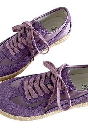 Casual Day Outfits, Easy Trendy Outfits Violet Suede Retro Sneakers