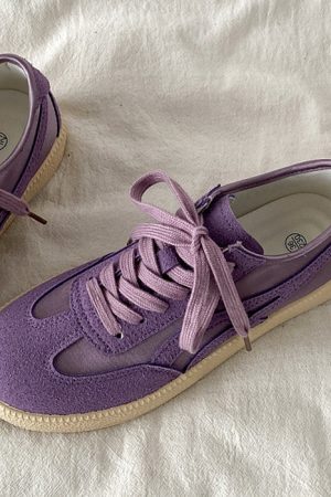 Casual Day Outfits, Easy Trendy Outfits Violet Suede Retro Sneakers