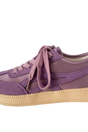 Casual Day Outfits, Easy Trendy Outfits Violet Suede Retro Sneakers
