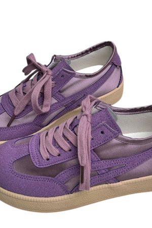 Casual Day Outfits, Easy Trendy Outfits Violet Suede Retro Sneakers