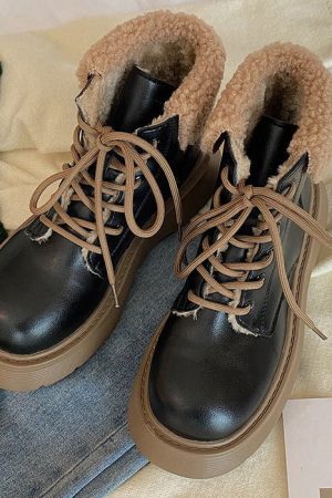 Casual Day Outfits, Easy Trendy Outfits Warm Sheepskin Ankle Boots