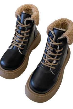 Casual Day Outfits, Easy Trendy Outfits Warm Sheepskin Ankle Boots