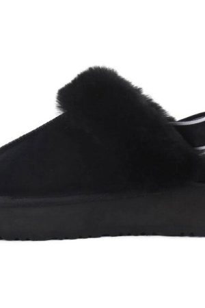 Casual Day Outfits, Easy Trendy Outfits Warm Sheepskin Platform Slippers