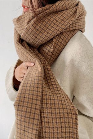 Casual Day Outfits, Easy Trendy Outfits Warm Vibes Plaid Scarf