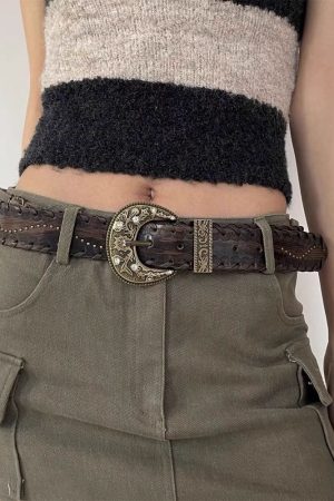 Casual Day Outfits, Easy Trendy Outfits Western Aesthetic Buckle Belt