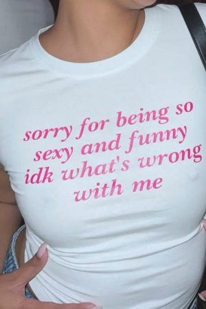 Casual Day Outfits, Easy Trendy Outfits What’s Wrong With Me Baby Tee