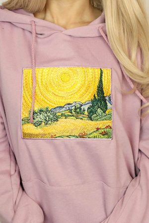 Casual Day Outfits, Easy Trendy Outfits Wheat Field with Cypresses Hoodie