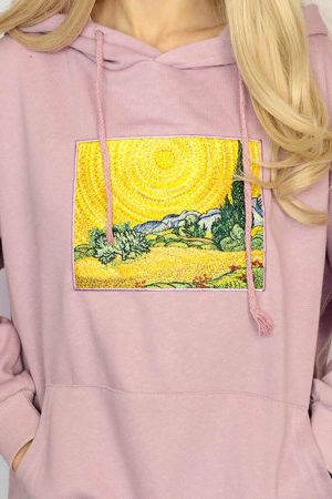 Casual Day Outfits, Easy Trendy Outfits Wheat Field with Cypresses Hoodie