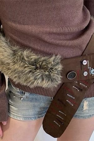 Casual Day Outfits, Easy Trendy Outfits Wild West Fur Statement Belt