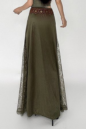 Casual Day Outfits, Easy Trendy Outfits Woodland Dreams Lace-Slit Maxi Skirt