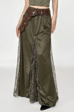 Casual Day Outfits, Easy Trendy Outfits Woodland Dreams Lace-Slit Maxi Skirt