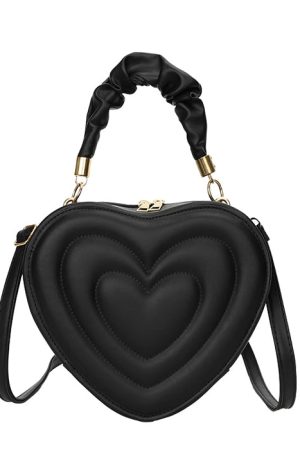 Casual Day Outfits, Easy Trendy Outfits Y2K Aesthetic Heart-Shaped Bag