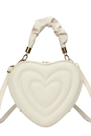 Casual Day Outfits, Easy Trendy Outfits Y2K Aesthetic Heart-Shaped Bag