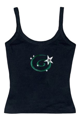 Casual Day Outfits, Easy Trendy Outfits Y2K Aesthetic Star Tank Top