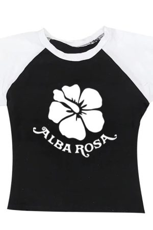 Casual Day Outfits, Easy Trendy Outfits Y2K Alba Rosa Baby Tee