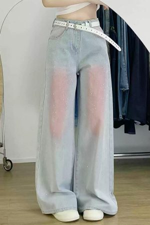 Casual Day Outfits, Easy Trendy Outfits Y2K Blush Glitter Jeans