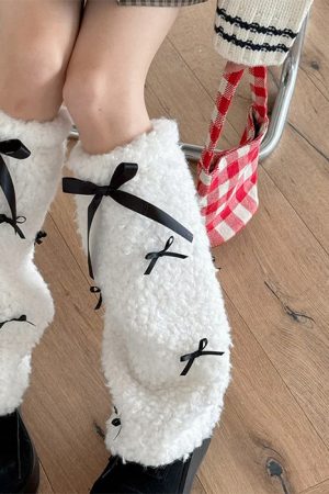 Casual Day Outfits, Easy Trendy Outfits Y2K Bows Leg Warmers
