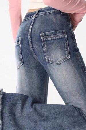 Casual Day Outfits, Easy Trendy Outfits Y2K Butterfly Flare Jeans