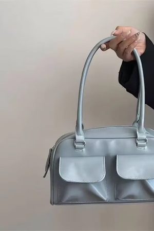 Casual Day Outfits, Easy Trendy Outfits Y2K Double Pocket Shoulder Bag