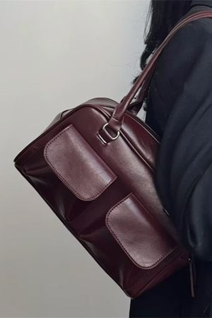 Casual Day Outfits, Easy Trendy Outfits Y2K Double Pocket Shoulder Bag