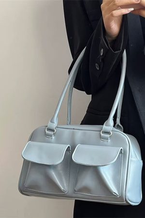 Casual Day Outfits, Easy Trendy Outfits Y2K Double Pocket Shoulder Bag