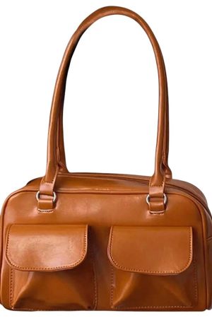 Casual Day Outfits, Easy Trendy Outfits Y2K Double Pocket Shoulder Bag