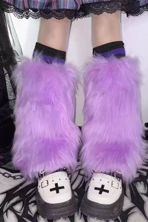 Casual Day Outfits, Easy Trendy Outfits Y2K Fuzzy Leg Warmers