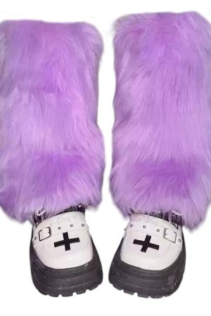 Casual Day Outfits, Easy Trendy Outfits Y2K Fuzzy Leg Warmers