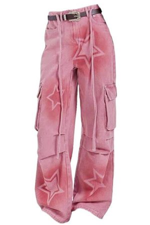 Casual Day Outfits, Easy Trendy Outfits Y2K Graffiti Star Jeans