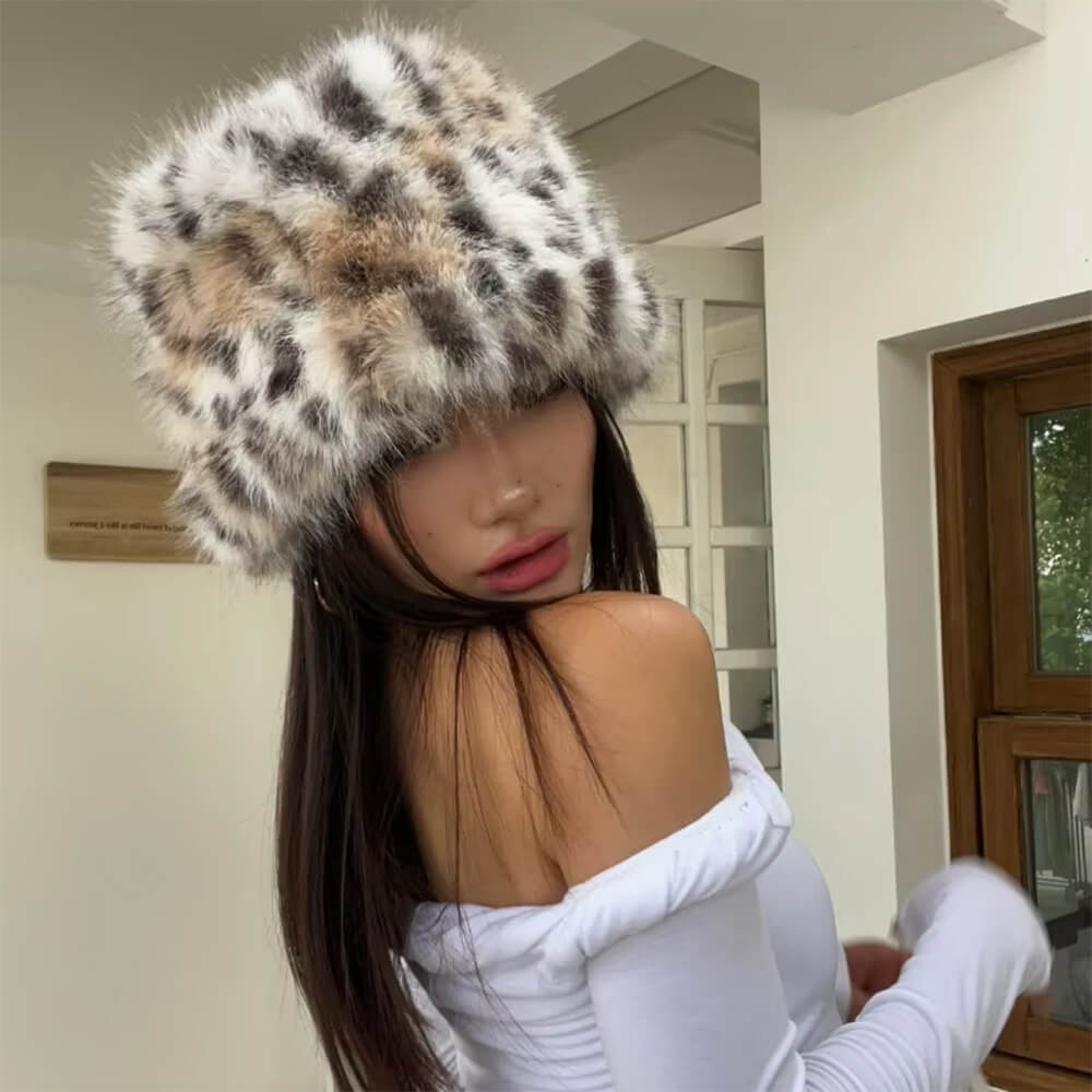 Casual Day Outfits, Easy Trendy Outfits Y2K Leopard Fuzzy Bucket Hat Casual Day Outfits, Easy Trendy Outfits Y2K Leopard Fuzzy Bucket Hat
