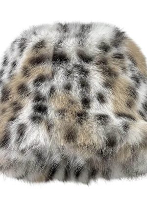 Casual Day Outfits, Easy Trendy Outfits Y2K Leopard Fuzzy Bucket Hat
