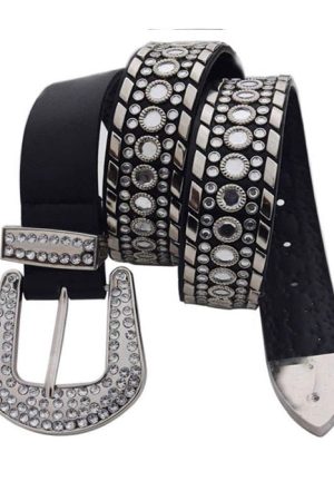 Casual Day Outfits, Easy Trendy Outfits Y2K Rhinestone Belt