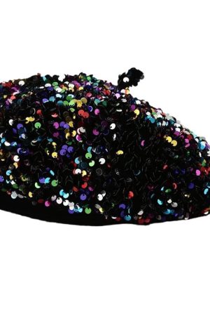 Casual Day Outfits, Easy Trendy Outfits Y2K Sequin Beret Hat