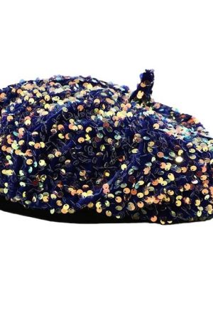 Casual Day Outfits, Easy Trendy Outfits Y2K Sequin Beret Hat