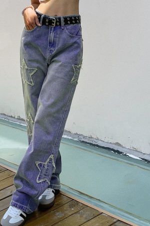 Casual Day Outfits, Easy Trendy Outfits Y2K Star Baggy Jeans