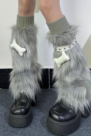 Casual Day Outfits, Easy Trendy Outfits Y2K Star Fuzzy Leg Warmers