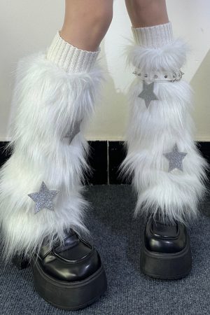 Casual Day Outfits, Easy Trendy Outfits Y2K Star Fuzzy Leg Warmers