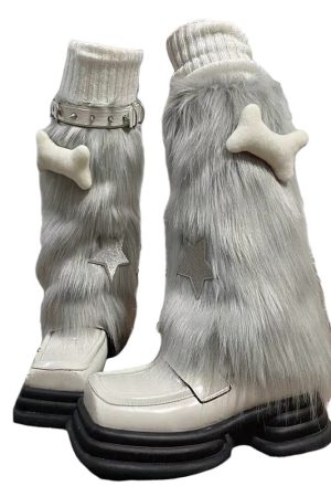 Casual Day Outfits, Easy Trendy Outfits Y2K Star Fuzzy Leg Warmers