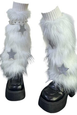 Casual Day Outfits, Easy Trendy Outfits Y2K Star Fuzzy Leg Warmers