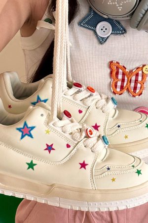 Casual Day Outfits, Easy Trendy Outfits Y2K Star Sneakers