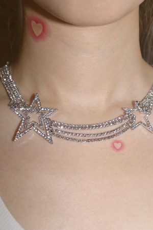 Casual Day Outfits, Easy Trendy Outfits Y2K Style Crystal Star Necklace