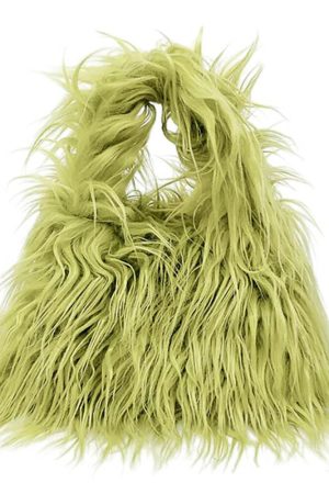 Casual Day Outfits, Easy Trendy Outfits Y2K Style Fuzzy Mini Bag