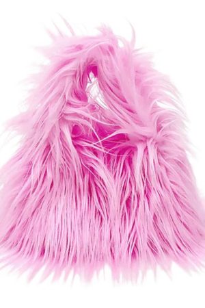 Casual Day Outfits, Easy Trendy Outfits Y2K Style Fuzzy Mini Bag