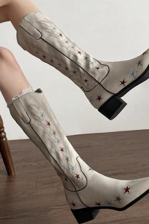 Casual Day Outfits, Easy Trendy Outfits Y2K Western Star Boots