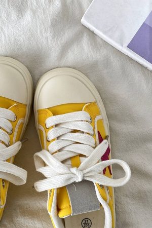 Casual Day Outfits, Easy Trendy Outfits Yellow & Red Star Sneakers