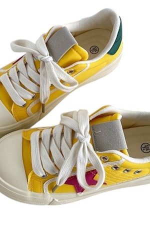 Casual Day Outfits, Easy Trendy Outfits Yellow & Red Star Sneakers