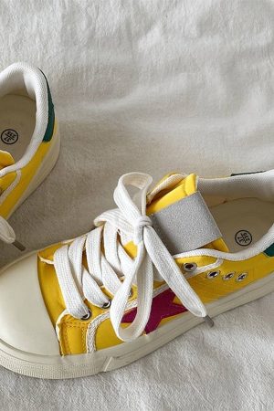 Casual Day Outfits, Easy Trendy Outfits Yellow & Red Star Sneakers