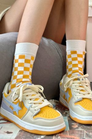 Casual Day Outfits, Easy Trendy Outfits Yellow Star Aesthetic Sneakers