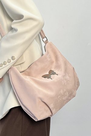 Casual Pink Crossbody Shoulder Bag for Women - Large Capacity Commuting Bag in Trendy Girl-Style Design