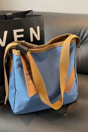 Casual Versatile Canvas Tote Bag for Women, Large Capacity Shoulder Crossbody Commuter Bag, Trendy 2025 Style
